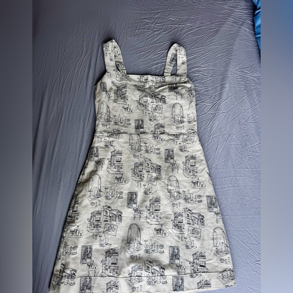 Abercrombie & Fitch Cream Printed Mini Dress